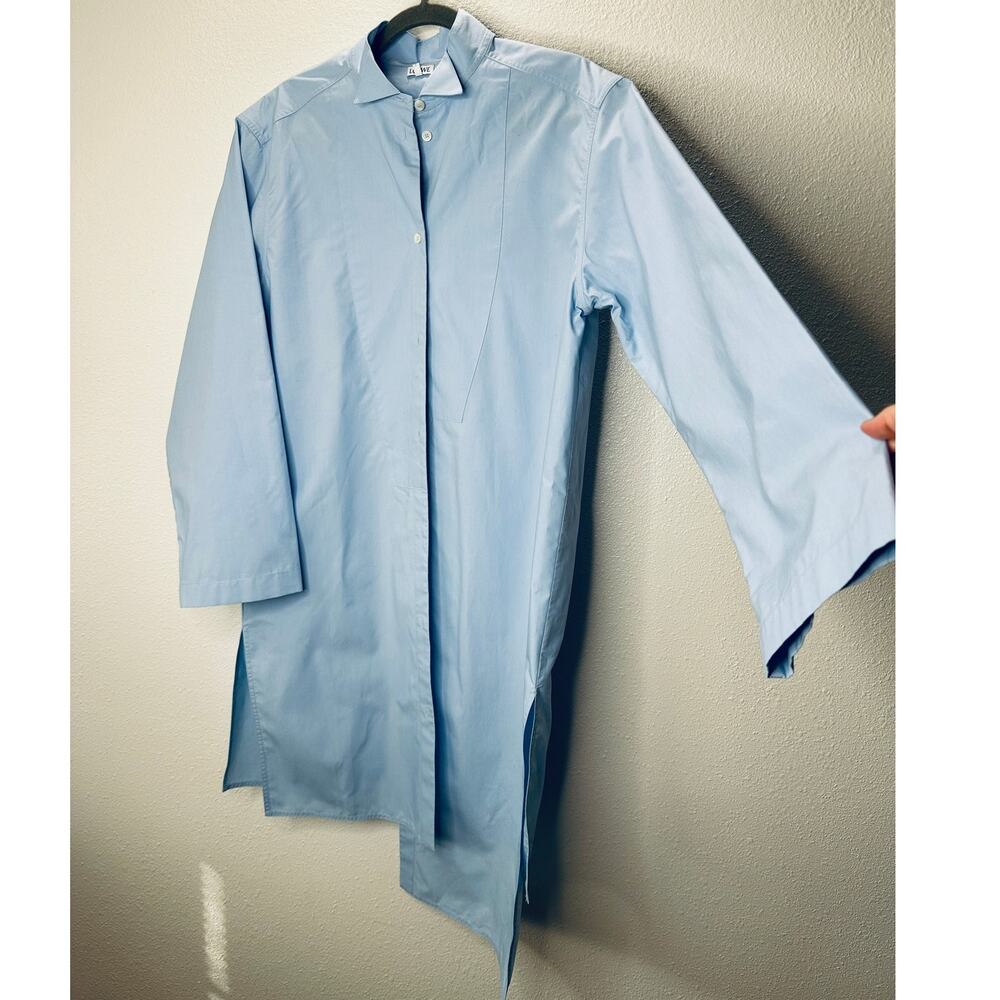 Loewe Light Blue Front Button Split Side Asymmetr… - image 2